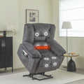 Fauteuil inclinable électrique surdimensionné en velours avec massage, chauffage, poches