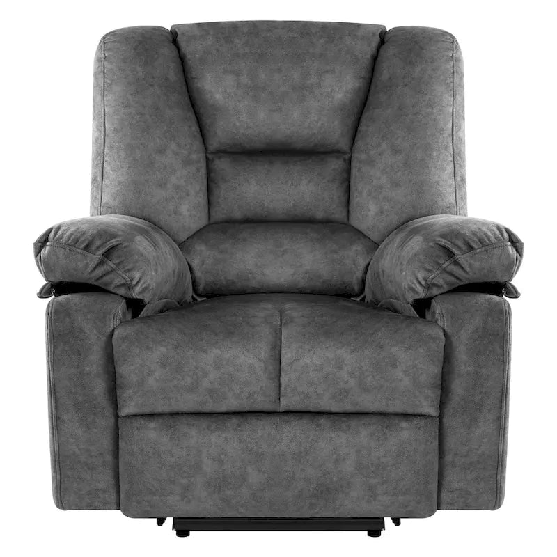 Fauteuil inclinable électrique surdimensionné en velours avec massage, chauffage, poches