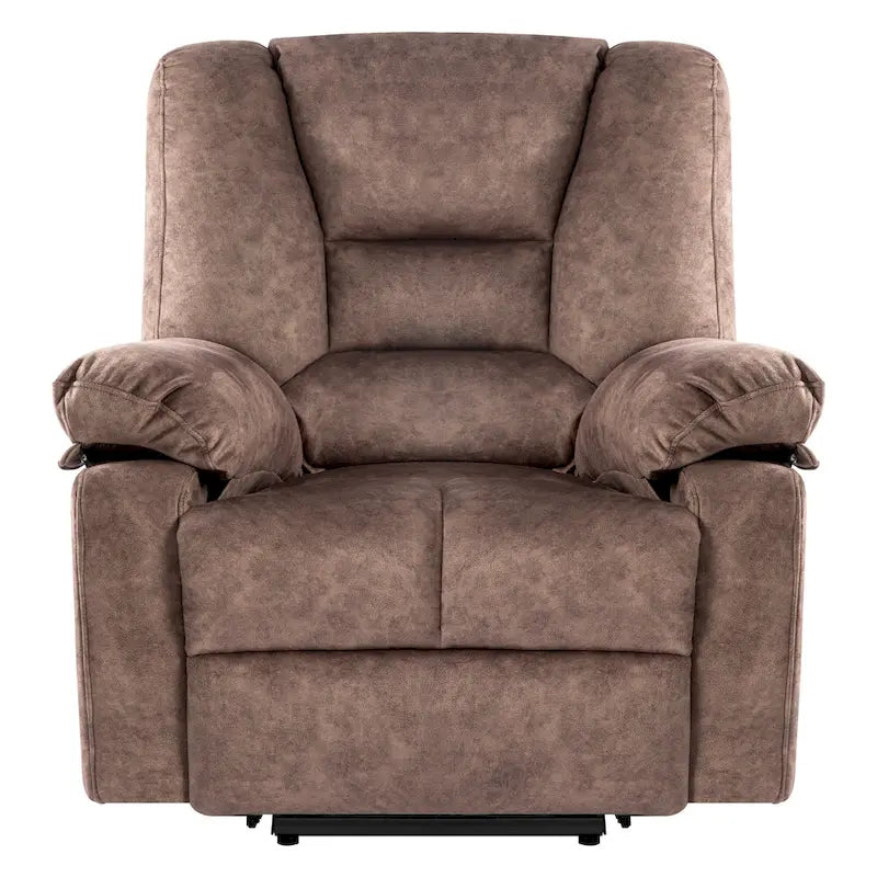 Fauteuil inclinable électrique surdimensionné en velours avec massage, chauffage, poches