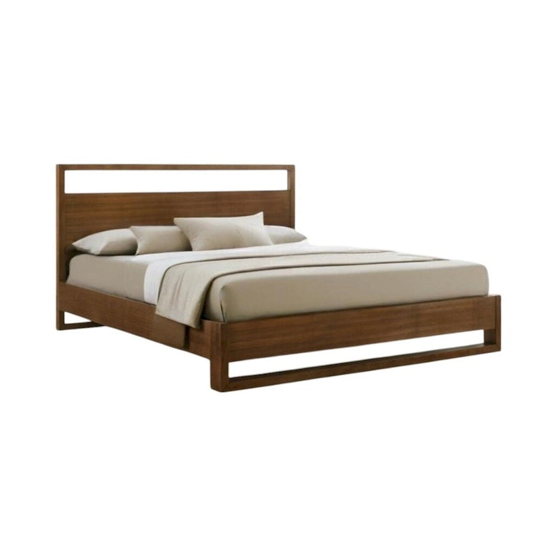 Cadre de lit Queen en bois brun