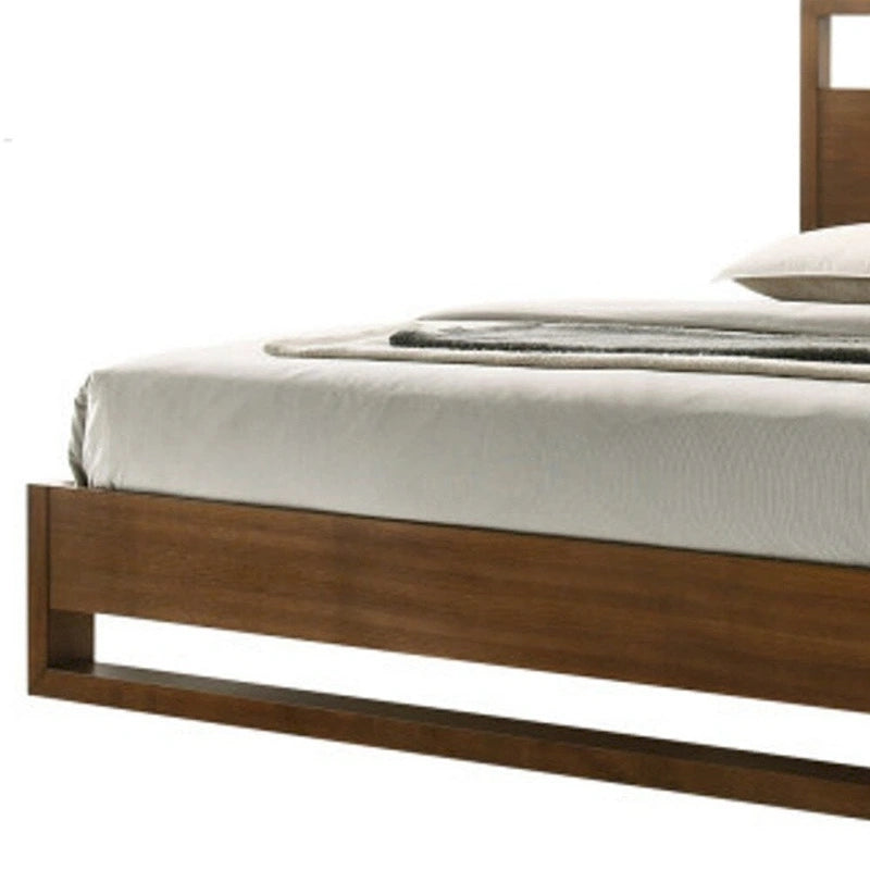 Cadre de lit Queen en bois brun