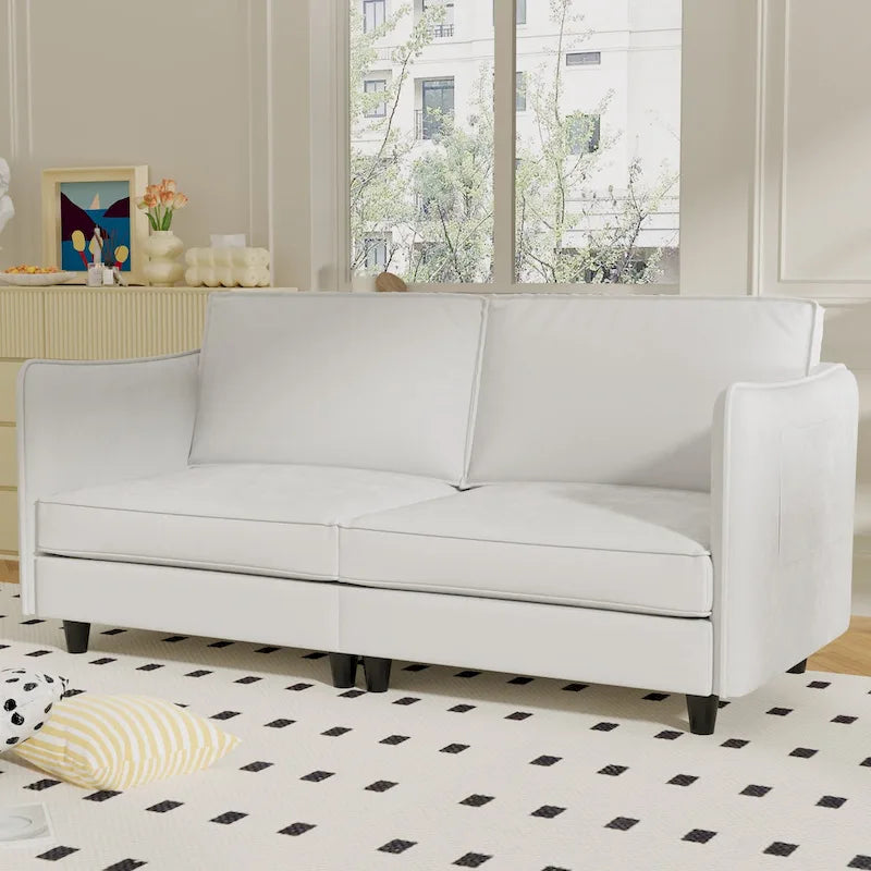 Christopher Knight Home - Hadley 74.27 Loveseat Sofa with Mid-Century Modern Design