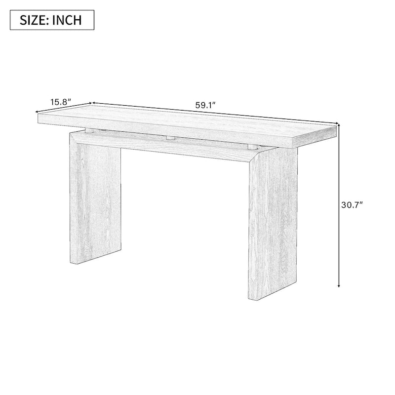 Console flottante de 59 pouces avec placage en frêne