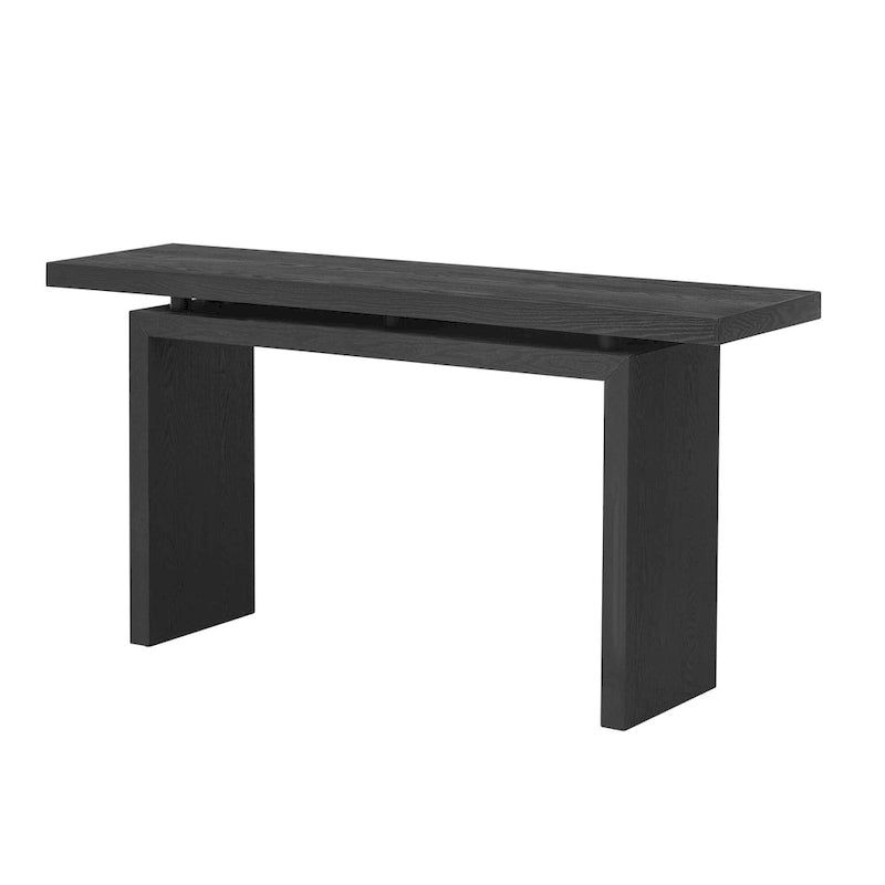 Console flottante de 59 pouces avec placage en frêne