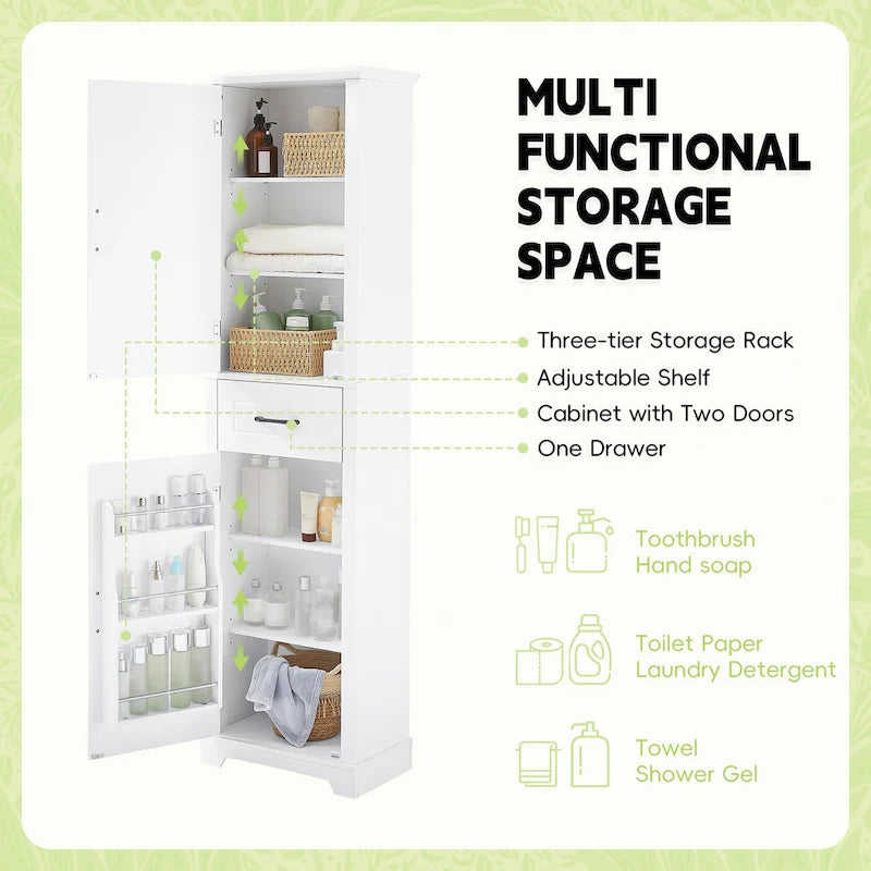 Meuble de rangement haut de salle de bain, Meuble de rangement sur pied