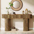 Console rustique de 160 cm pour entrée, couloir, marron rustique