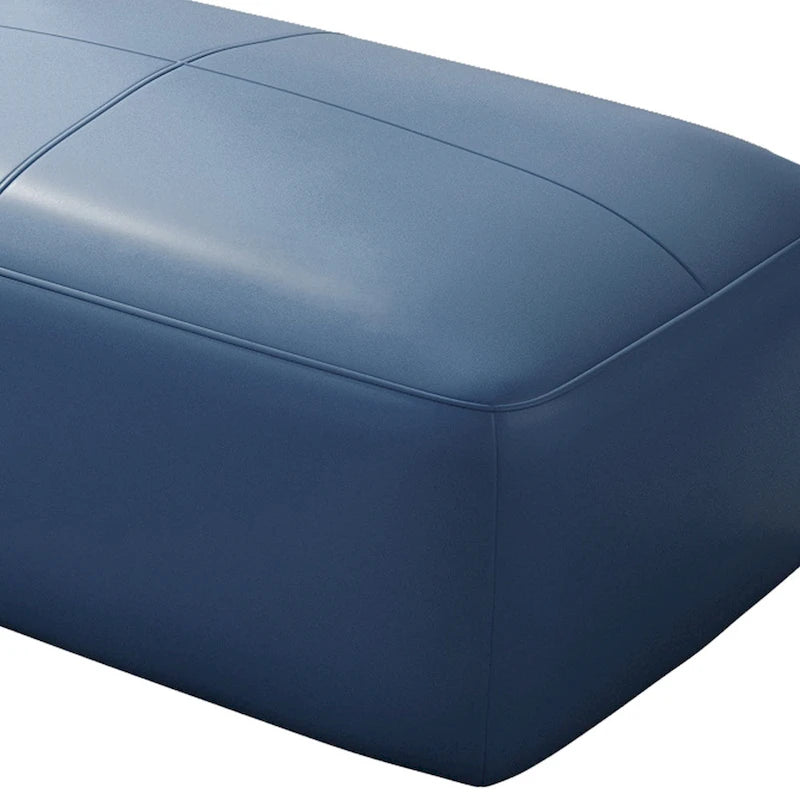 Pouf en cuir véritable, banc capitonné de 109 cm pour salon et chambre à coucher