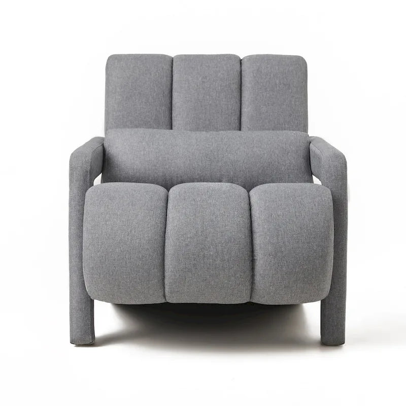 Fauteuil d'appoint moderne gris foncé de 27,5 po, rembourré, avec oreiller et mousse haute densité pour salon