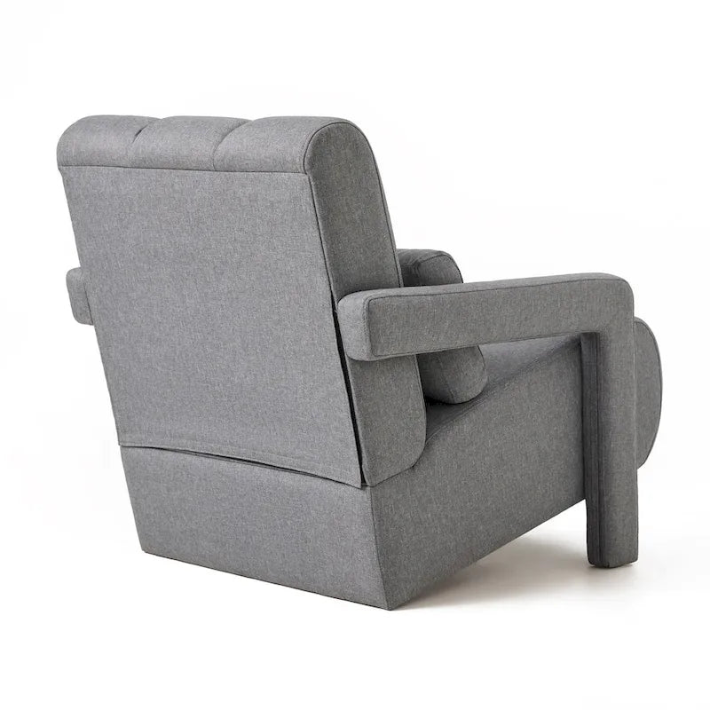 Fauteuil d'appoint moderne gris foncé de 27,5 po, rembourré, avec oreiller et mousse haute densité pour salon