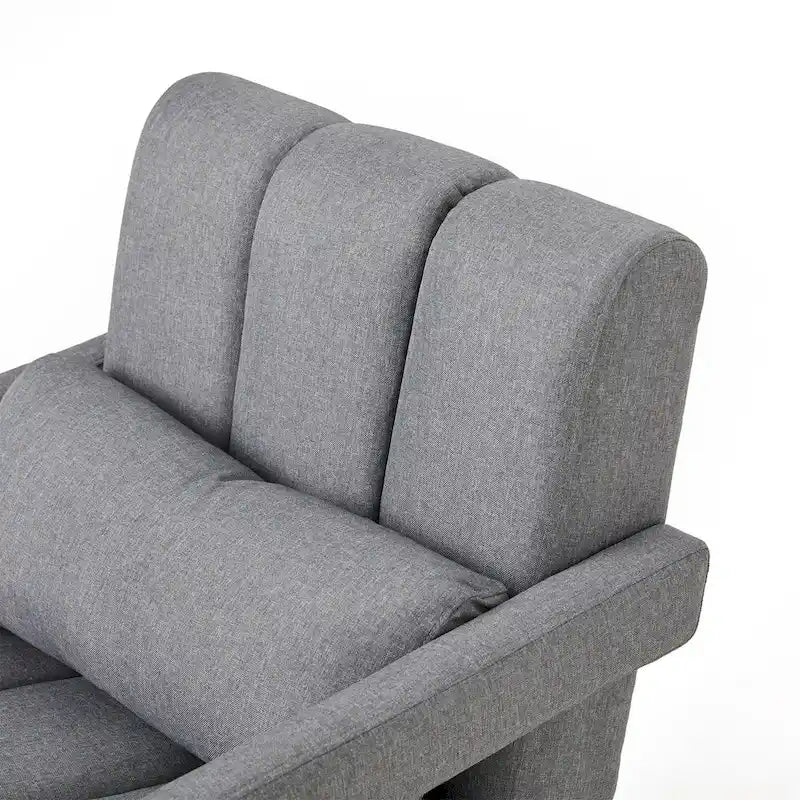 Fauteuil d'appoint moderne gris foncé de 27,5 po, rembourré, avec oreiller et mousse haute densité pour salon