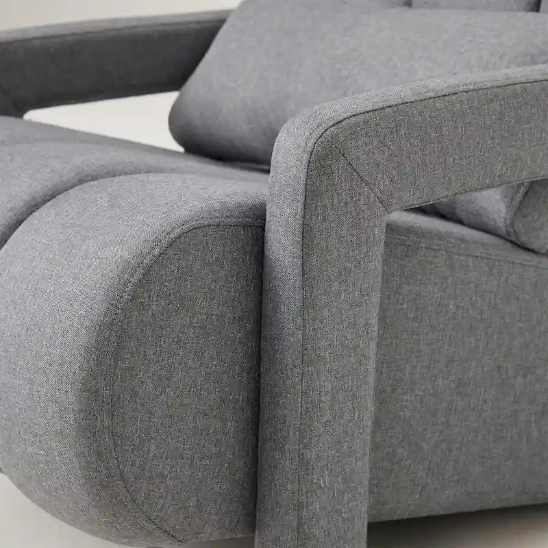 Fauteuil d'appoint moderne gris foncé de 27,5 po, rembourré, avec oreiller et mousse haute densité pour salon