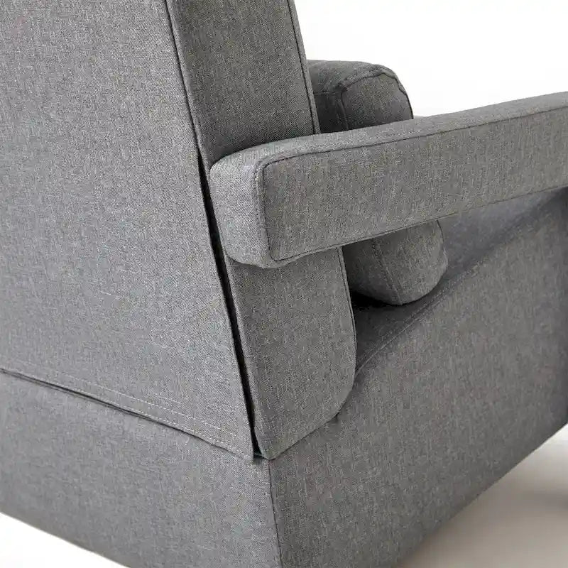 Fauteuil d'appoint moderne gris foncé de 27,5 po, rembourré, avec oreiller et mousse haute densité pour salon