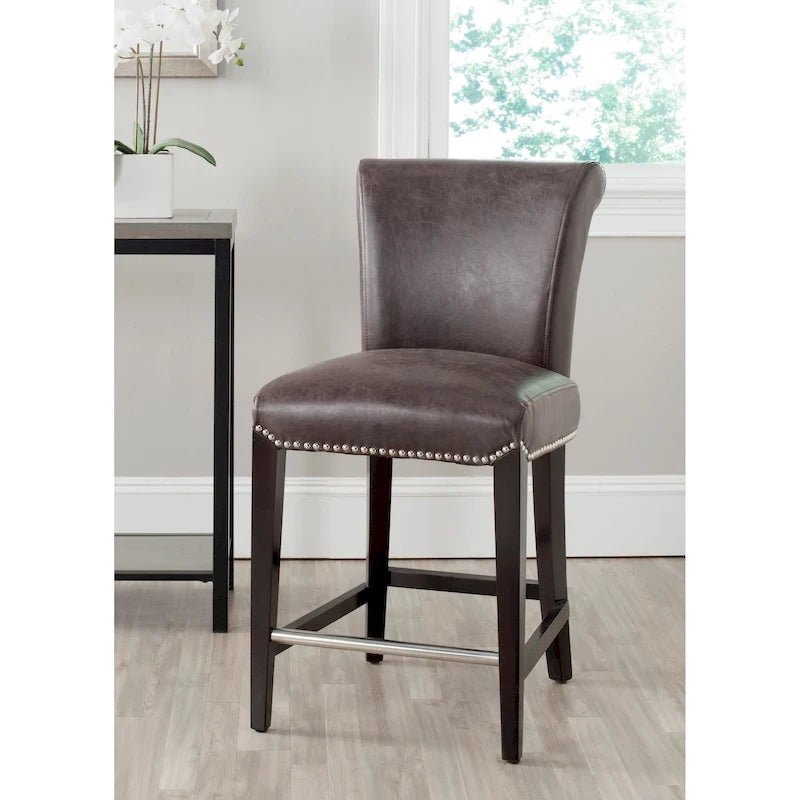 Tabouret de comptoir en similicuir noir 23 pouces - 18.7 l x 23 P x 36.4 H - 19Lx23Px36H