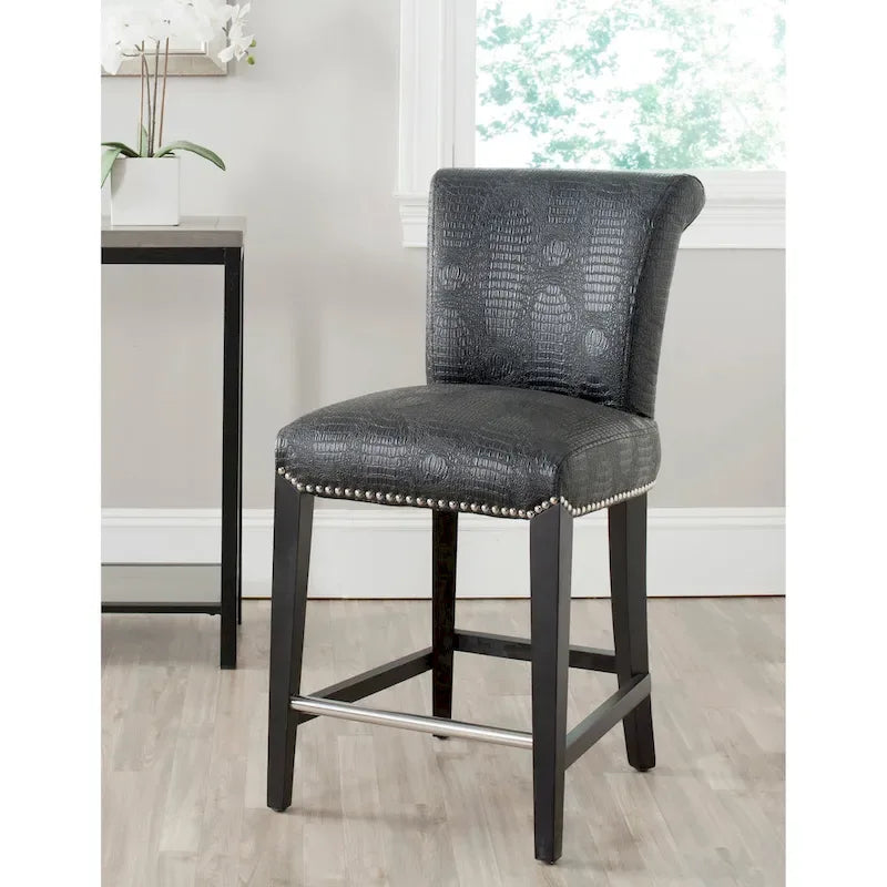 Tabouret de comptoir en similicuir noir 23 pouces - 18.7 l x 23 P x 36.4 H - 19Lx23Px36H