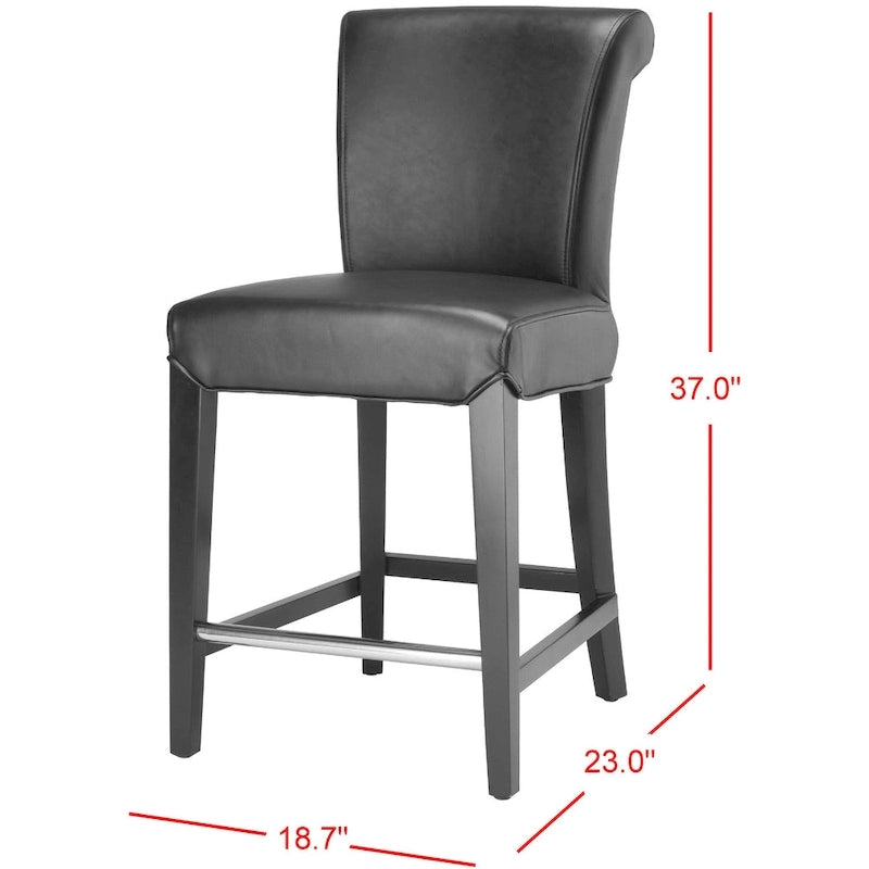 Tabouret de comptoir en similicuir noir 23 pouces - 18.7 l x 23 P x 36.4 H - 19Lx23Px36H