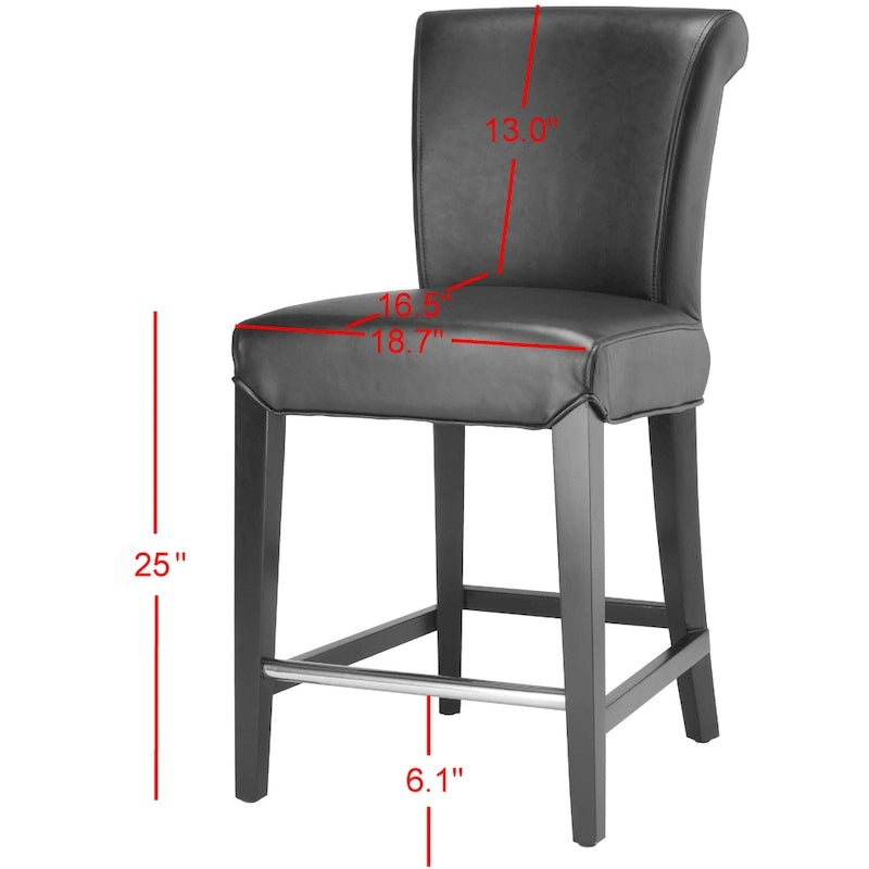 Tabouret de comptoir en similicuir noir 23 pouces - 18.7 l x 23 P x 36.4 H - 19Lx23Px36H
