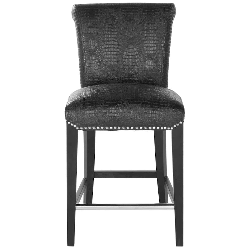 Tabouret de comptoir en similicuir noir 23 pouces - 18.7 l x 23 P x 36.4 H - 19Lx23Px36H