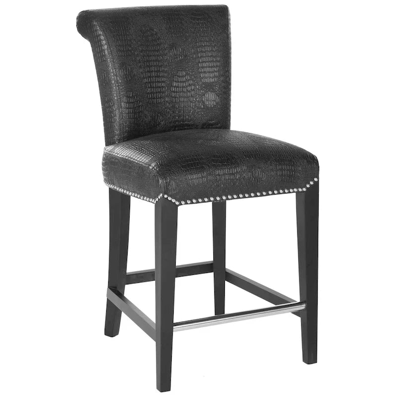 Tabouret de comptoir en similicuir noir 23 pouces - 18.7 l x 23 P x 36.4 H - 19Lx23Px36H