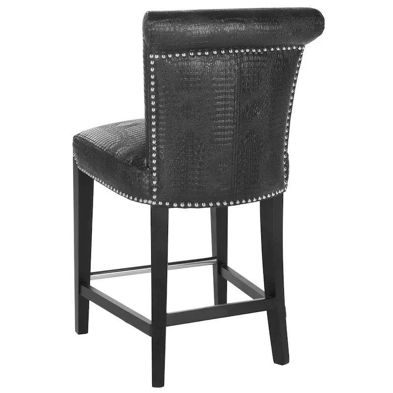 Tabouret de comptoir en similicuir noir 23 pouces - 18.7 l x 23 P x 36.4 H - 19Lx23Px36H