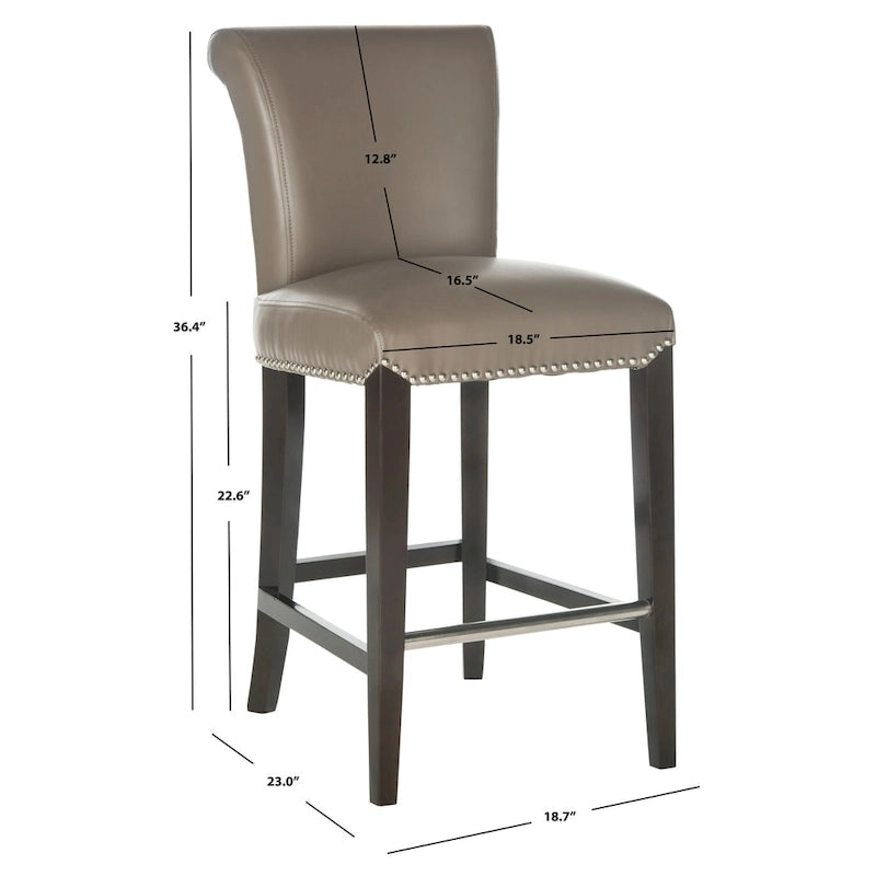 Tabouret de comptoir en similicuir noir 23 pouces - 18.7 l x 23 P x 36.4 H - 19Lx23Px36H