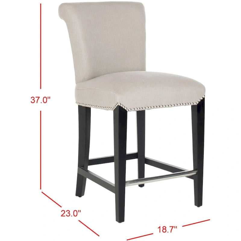 Tabouret de comptoir en similicuir noir 23 pouces - 18.7 l x 23 P x 36.4 H - 19Lx23Px36H