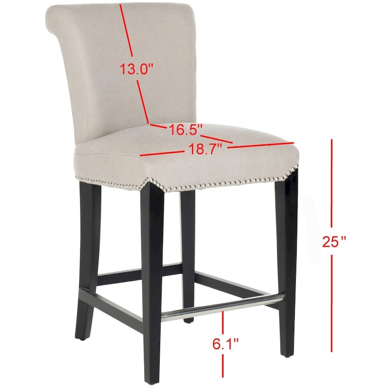 Tabouret de comptoir en similicuir noir 23 pouces - 18.7 l x 23 P x 36.4 H - 19Lx23Px36H