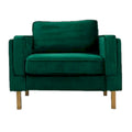 Fauteuil en velours vert avec pieds finition dorée