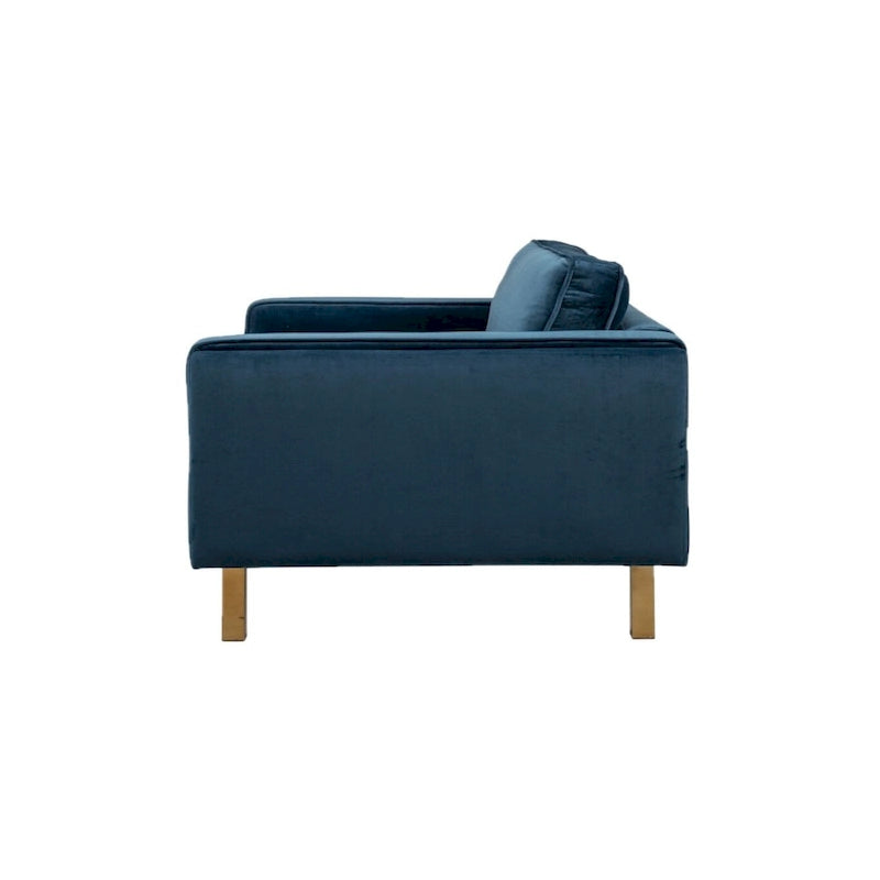 Fauteuil en velours vert avec pieds finition dorée