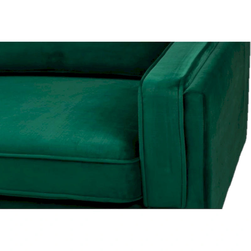 Fauteuil en velours vert avec pieds finition dorée