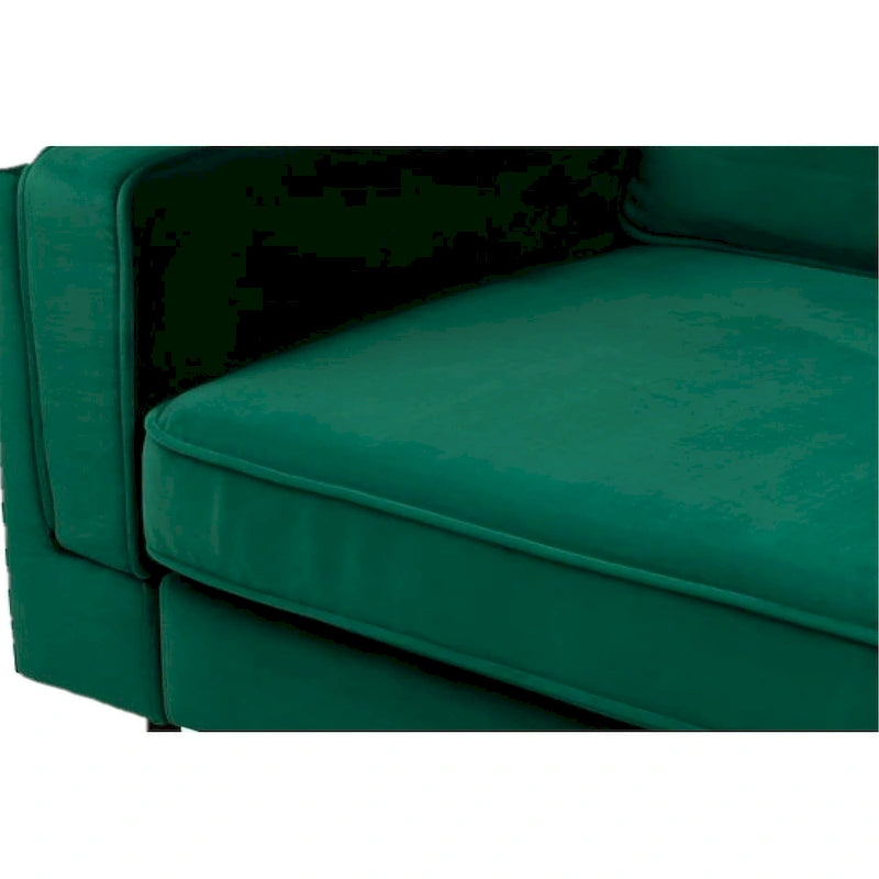 Fauteuil en velours vert avec pieds finition dorée