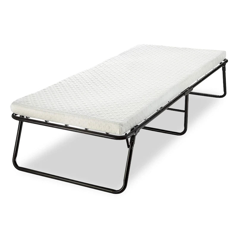 14 Lit pliant avec matelas luxueux en mousse à mémoire de forme, lit d'appoint portable