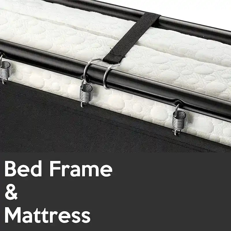14 Lit pliant avec matelas luxueux en mousse à mémoire de forme, lit d'appoint portable