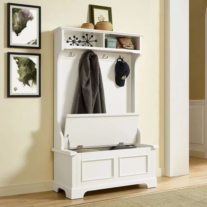 Porte-manteau Campbell Classic blanc en bois