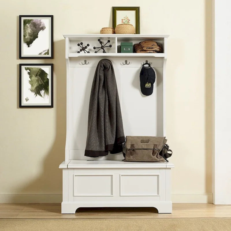 Porte-manteau Campbell Classic blanc en bois