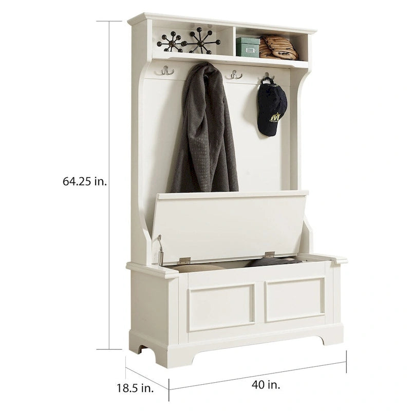 Porte-manteau Campbell Classic blanc en bois
