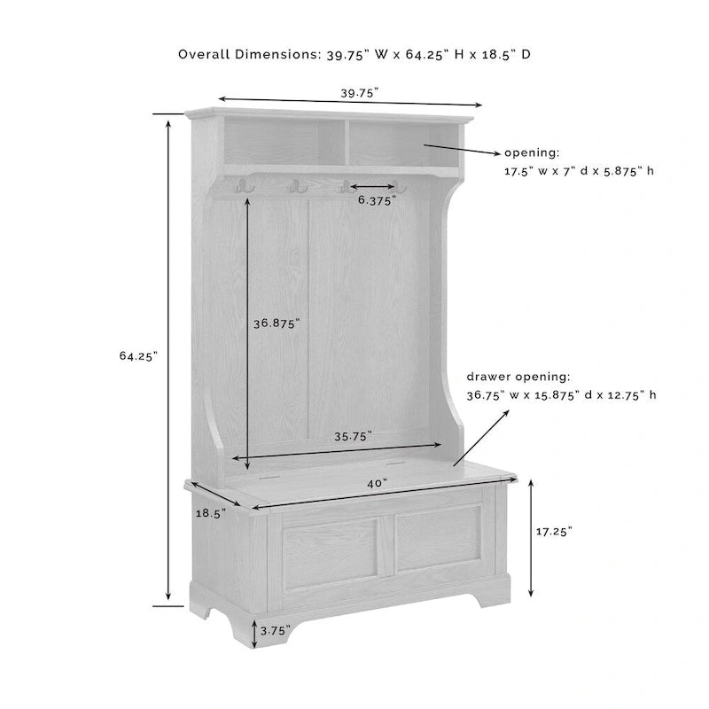 Porte-manteau Campbell Classic blanc en bois