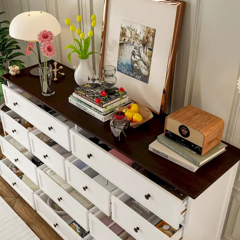 Commode Legant à 12 tiroirs pour un accent décoratif moderne