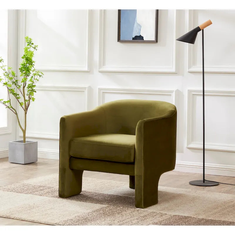 Fauteuil d'appoint en velours - 30 L x 28 P x 30 H - 30Lx28Px30H