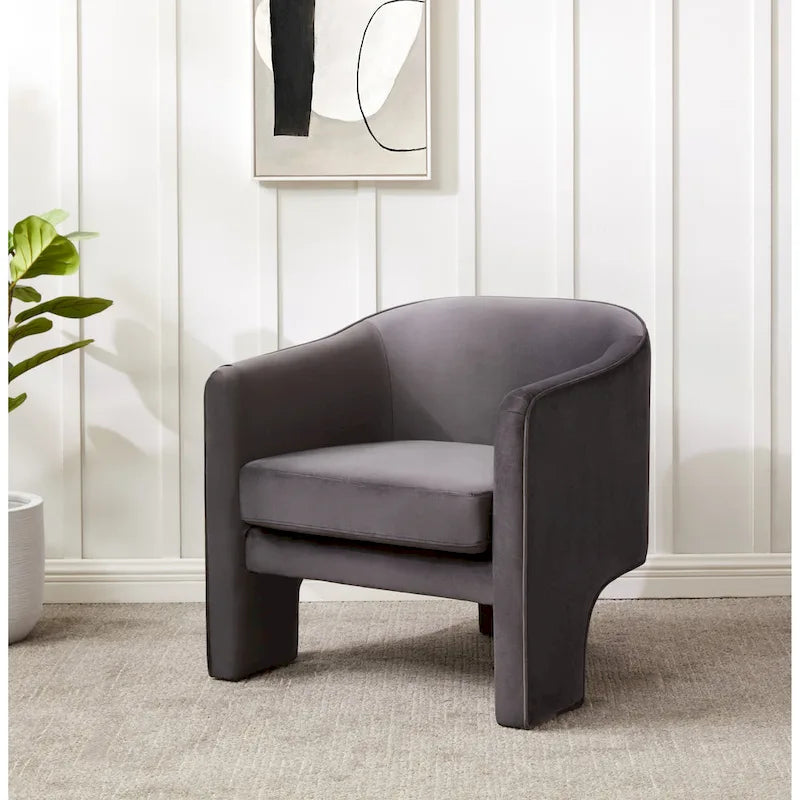 Fauteuil d'appoint en velours - 30 L x 28 P x 30 H - 30Lx28Px30H