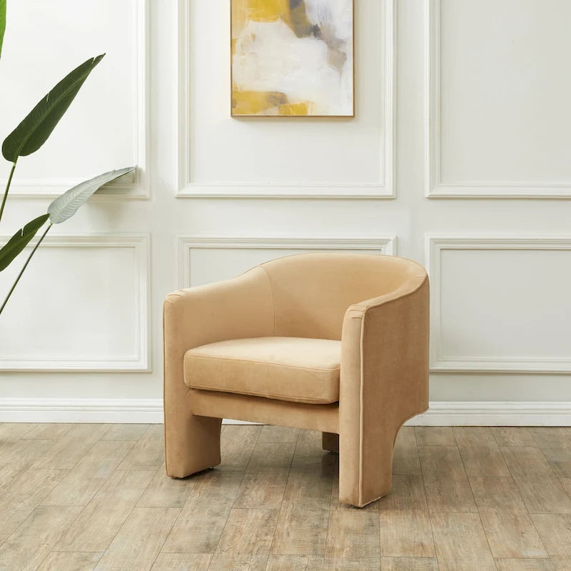 Fauteuil d'appoint en velours - 30 L x 28 P x 30 H - 30Lx28Px30H