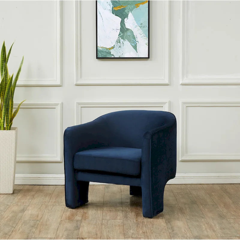 Fauteuil d'appoint en velours - 30 L x 28 P x 30 H - 30Lx28Px30H