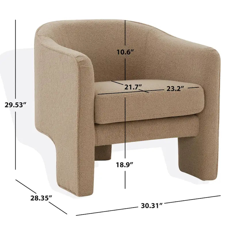 Fauteuil d'appoint en velours - 30 L x 28 P x 30 H - 30Lx28Px30H