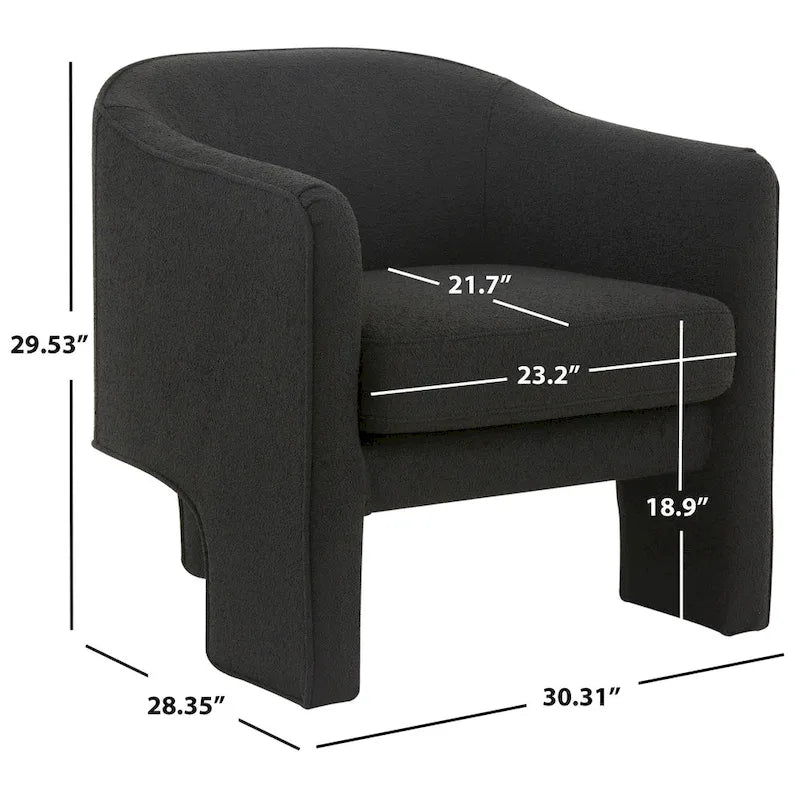 Fauteuil d'appoint en velours - 30 L x 28 P x 30 H - 30Lx28Px30H