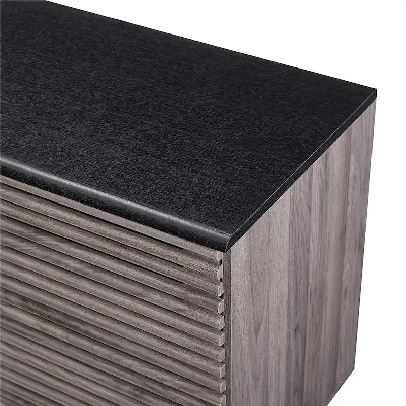 Meuble de rangement moderne avec buffet, meuble TV, 4 tiroirs et 2 portes coulissantes de 150 cm