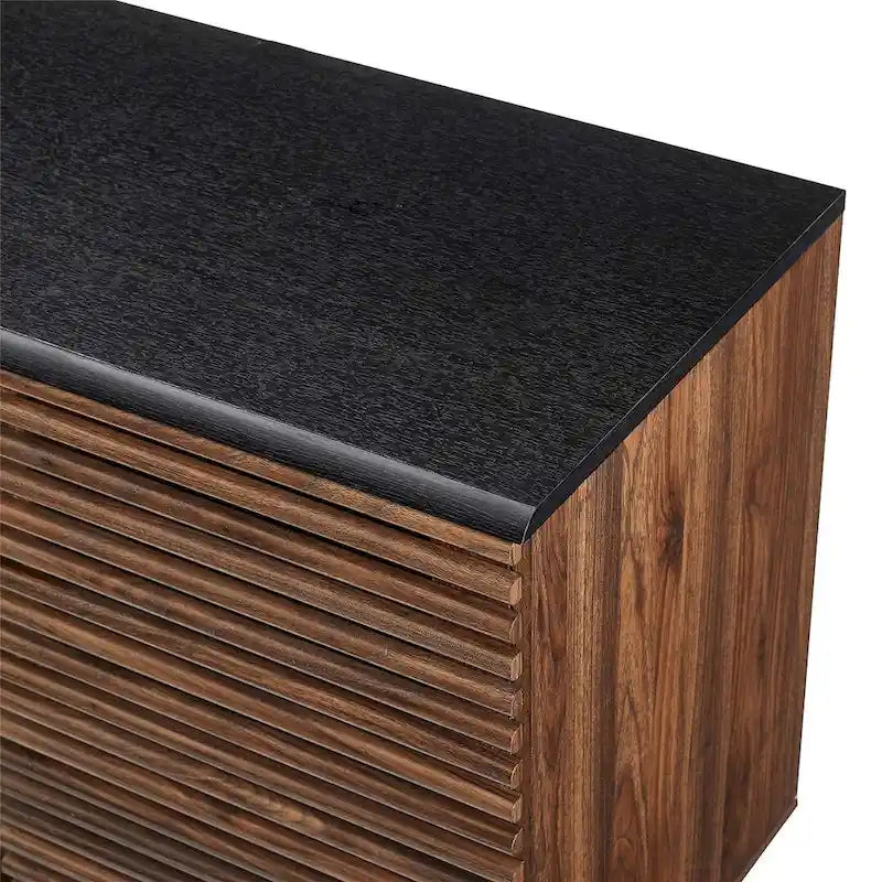 Meuble de rangement moderne avec buffet, meuble TV, 4 tiroirs et 2 portes coulissantes de 150 cm