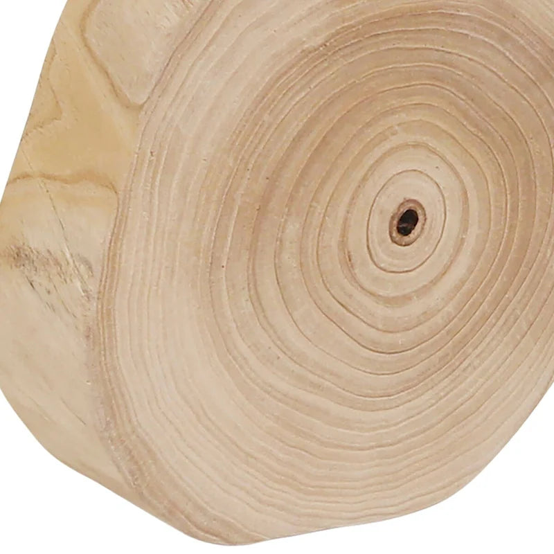 Tabouret en bois de 16 po avec plateau rond à bord vif et repose-pieds triangulaire, finition naturelle. Parfait pour un supplément de