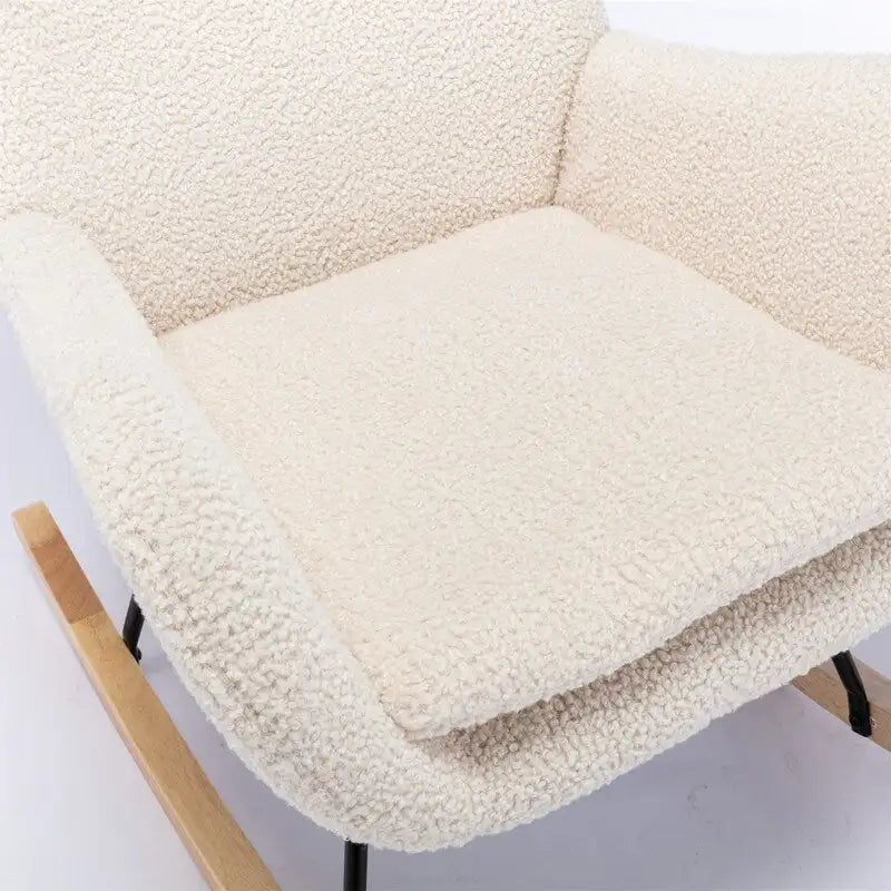Fauteuil à bascule Teddy en tissu rembourré