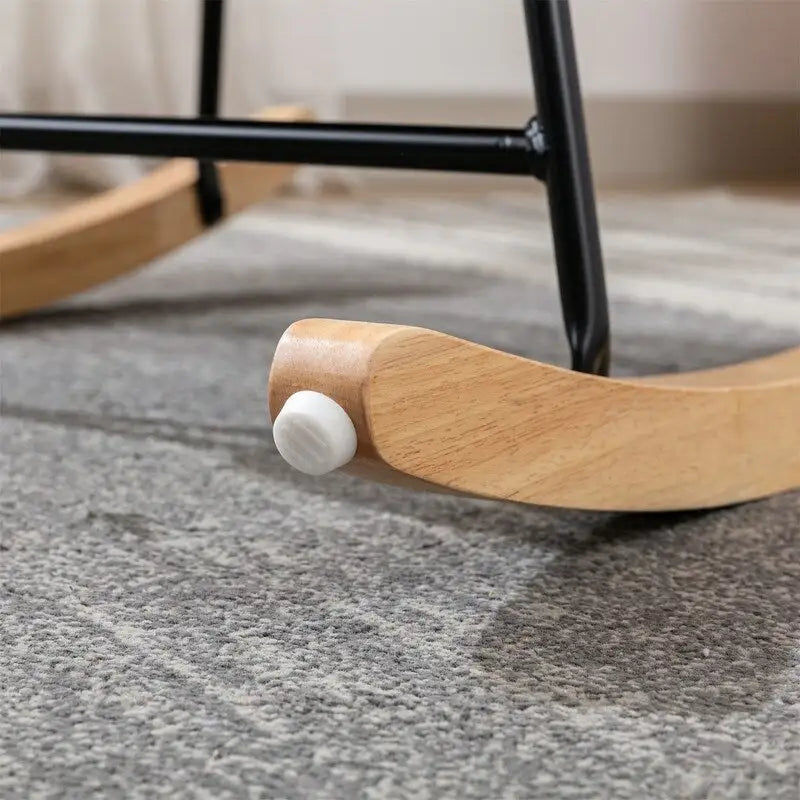 Fauteuil à bascule Teddy en tissu rembourré