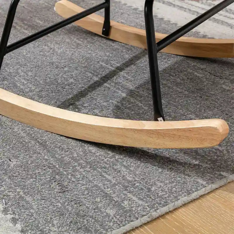 Fauteuil à bascule Teddy en tissu rembourré
