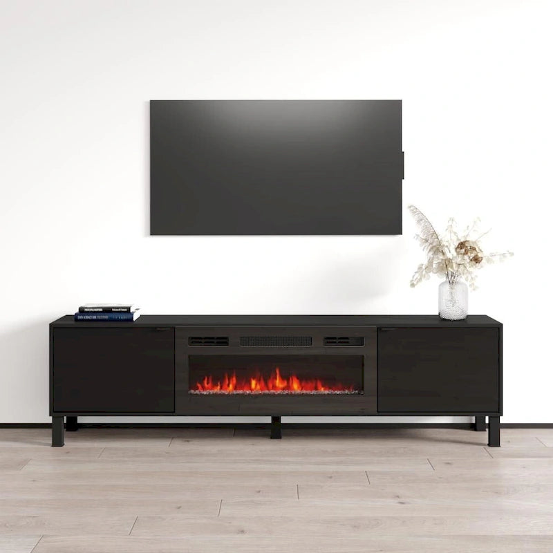 Meuble TV avec cheminée